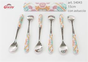 Set 6 Pz Cucchiaini Decoro Aloha 15 Cm Completo Di Astuccio 1*24