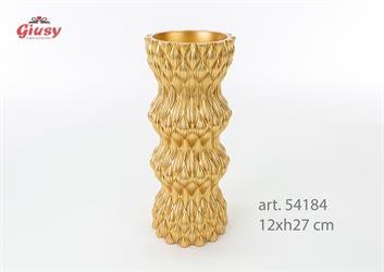 Vaso Resina Decoro In Oro 12xh.27 Cm 1*12