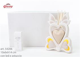 Profumatore Farfalla In Porcellana Con led 10x6xh.14 Cm Completo Di Essenza Ed Astuccio 1*48