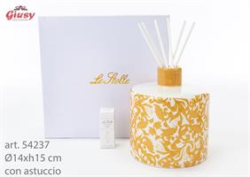 Profumatore In Porcellana Decoro Oro 14xh.15 Cm Completo Di Astuccio Ed Essenza 1*8