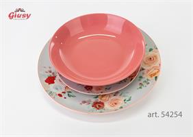 Set 18 Pz Piatti Decoro Pink & Roses 1*2