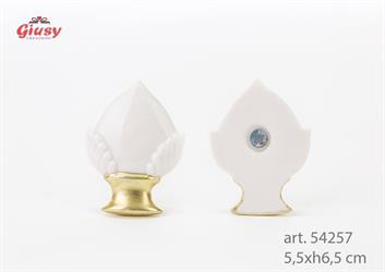 Calamita Pomo In Porcellana Bianca 5,5xh.6,5 Cm 12*288