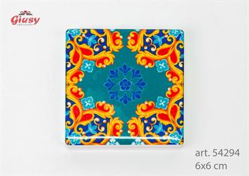 Calamita In Porcellana Decoro Les Jeaux Sont Faites 6x6 Cm 24*288