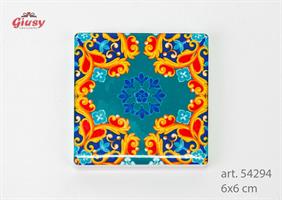 Calamita In Porcellana Decoro Les Jeaux Sont Faites 6x6 Cm 24*288