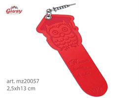 Segnalibro In Pelle Con Ciondolo Siringa In Ottone Placcato In Argento 2,5x13Cm
