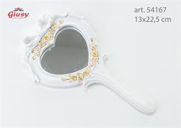 Specchio Cuore In Resina Bianco 12x22,5 Cm 1*48