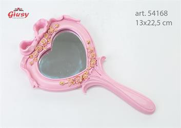 Specchio Cuore In Resina Rosa 12x22,5 Cm 1*48
