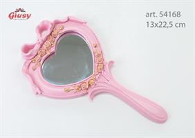 Specchio Cuore In Resina Rosa 12x22,5 Cm 1*48