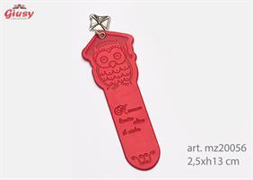 Segnalibro In Pelle Con Ciondolo Tocco In Ottone Placcato In Argento 2,5x13Cm