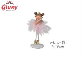 Angelo Girl In resina Rosa h.16 Cm 1*32