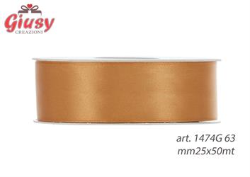 Nastro Doppio Raso Mm25x50 Metri Colore Ocra