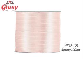 Nastro Doppio Raso Mm6x100 Metri Colore Rosa