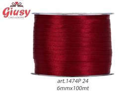 Nastro Doppio Raso 6mmx100 Metri Colore Bordeaux