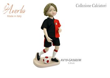 Calciatore Grande Milano In Porcellana Di Capodimonte h.25 Cm Completo Di Scatola Cilindrica