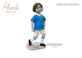 Calciatore Grande Napoli In Porcellana Di Capodimonte h.25 Cm Completo Di Scatola Cilindrica