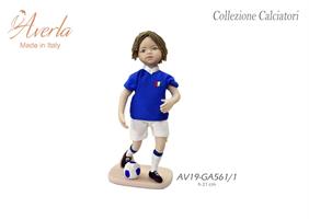 Calciatore Medio Italia  In Porcellana Di Capodimonte h.21 Cm Completo Di Scatola Cilindrica