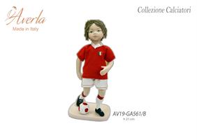 Calciatore Medio Bari  In Porcellana Di Capodimonte h.21 Cm Completo Di Scatola Cilindrica