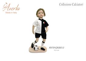 Calciatore Medio Torino In Porcellana Di Capodimonte h.21 Cm Completo Di Scatola Cilindrica