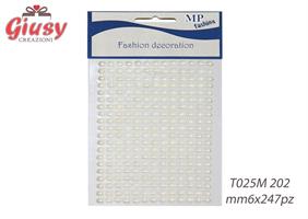 Bustina Con 247 Perline Adesive Mm 6 Color Crema