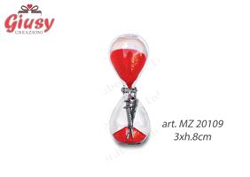 Clessidra Con Ciondolo Siringa E Termometro In Ottone Placcato In Argento  3x8 Cm Con Scatola