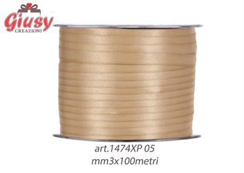 Nastro Doppio Raso Mm3x100 Metri Color Oro