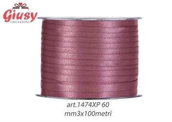 Nastro Doppio Raso Mm3x100 Metri Color Rosa Scuro