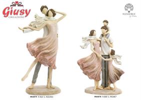 Gruppo Famiglia Stilizzato In Resina 28,8 Cm 1*6