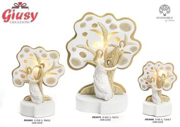 Innamorati Stilizzati Con Albero In Resina Con Luce 9,6 8*72