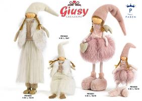 Ragazza Spiritosa Con Pelliccia In Resina E Stoffa H.55 Cm 2*12