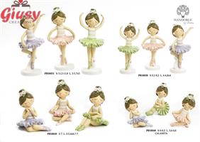 Ballerina Spiritosa Seduta In Resina 3 Soggetti Assortiti H.7 Cm 6*48