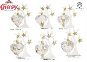 Albero Con Cuore Con Sacra Famiglia In Resina H. 11,5 Cm 12*120