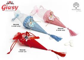 Cono Laurea In Plastica Rivestita Di Stoffa Con Applicazione Tocco E Pergamena 60*240