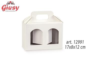 Portavasetti In Cartoncino Decoro Seta Bianco 17x8xh.12 Cm 10*100