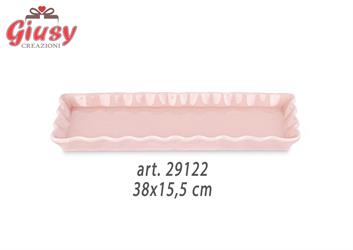 Piatto In Ceramica Rosa Decoro Dolomite 38xh.15,5 Cm 1*16
