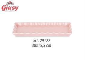 Piatto In Ceramica Rosa Decoro Dolomite 38xh.15,5 Cm 1*16