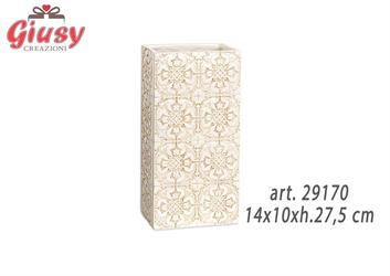 Vaso In Ceramica Collezione Mediterranea Decoro Sabbia 14x10xh.27,5 Cm 1*8