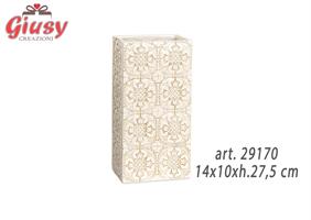 Vaso In Ceramica Collezione Mediterranea Decoro Sabbia 14x10xh.27,5 Cm 1*8