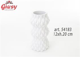 Vaso In Resina Bianco 12xh.20 Cm 1*12