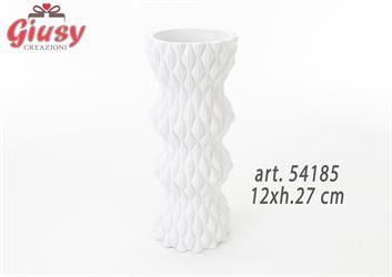 Vaso In Resina Bianco 12xh.27 Cm 1*12