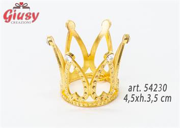 Corona In Metallo Con Strass Colore Oro 4,5xh.3,5 Cm 24*480