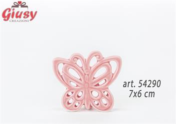 Farfalla In Porcellana Rosa 7xh.6 Cm 12*144