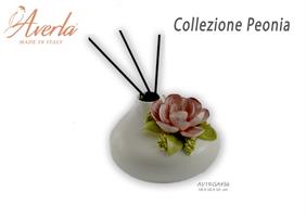 Profumatore Grande In Porcellana Di Capodimonte Con Peonia 16x16xh.10 Cm Completo Di Astuccio