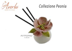 Profumatore Mini In Porcellana Di Capodimonte Con Peonia Laterale 7xh.8 Cm Completo Di Astuccio