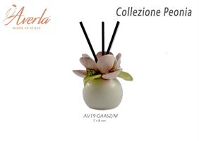 Profumatore Mini In Porcellana Di Capodimonte Con Peonia Centrale 7xh.8 Cm Completo Di Astuccio