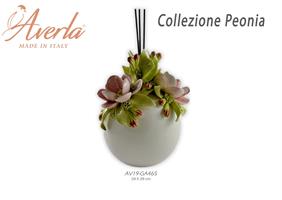 Profumatore Max In Porcellana Di Capodimonte Con Peonie 19xh.26 Cm Completo Di Astuccio