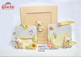 Orsetto Balu' Piastrella 2 Soggetti Assortiti Con Scatola Regalo 2*96