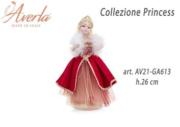 Dama Grande In Piedi Con Vestito Velluto Rosso In Porcellana Di Capodimonte Collezione Princess H.26 Cm Completa Di Astuccio