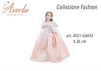 Dama Grande In Piedi Con Vestito In Raso In Porcellana Di Capodimonte Collezione Fashion H.26 Cm Completa Di Astuccio