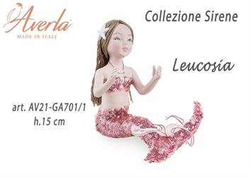 Sirena In Porcellana Di Capodimonte Con Vestito Pailettes Rosa H.15 Cm Collezione Sirene Completa Di Astuccio