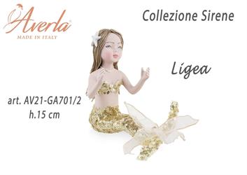 Sirena In Porcellana Di Capodimonte Con Vestito Pailettes Oro H.15 Cm Collezione Sirene Completa Di Astuccio
